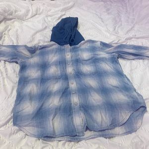 american eagle hooded flannel